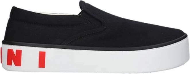 Marni Zwarte Logo Slip-on Sneakers Black Heren