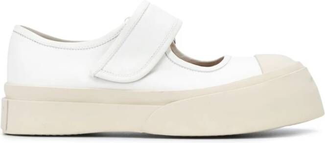 Marni Witte Leren Mary Janes met Zijsluiting White Dames