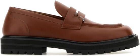 Marni Stijlvolle Karamel Leren Loafers Brown Heren