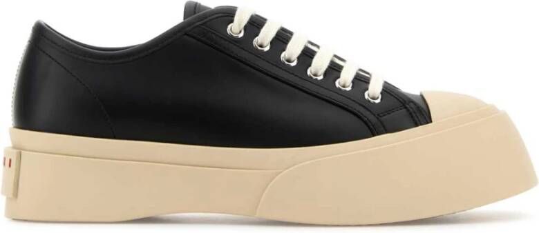 Marni Stijlvolle zwarte leren sneakers Black Dames