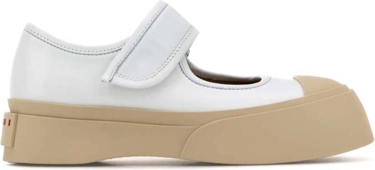 Marni Witte leren Mary Jane sneakers White Dames