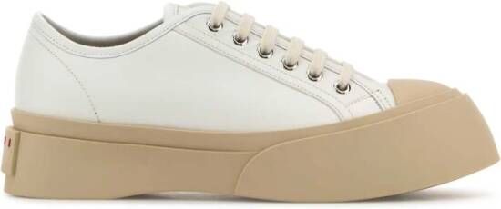 Marni Witte Leren Sneakers White Heren