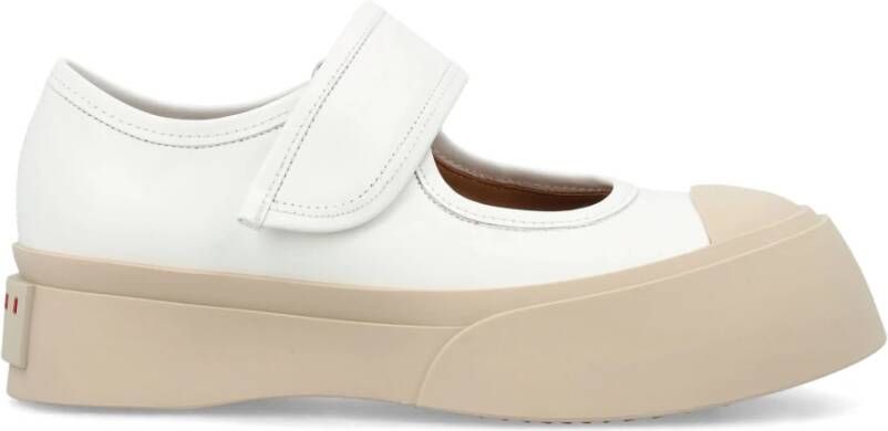 Marni Witte Leren Velcro Sneakers White Dames