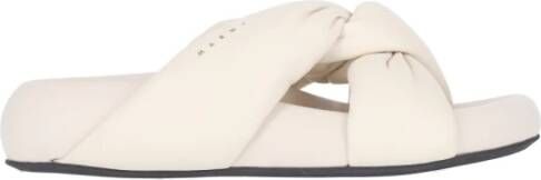 Marni Ivory twisted leather bubble sandal Beige Dames