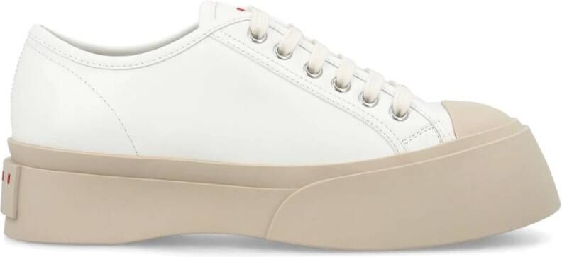 Marni Witte Veterschoenen met Dikke Plateauzool White Dames