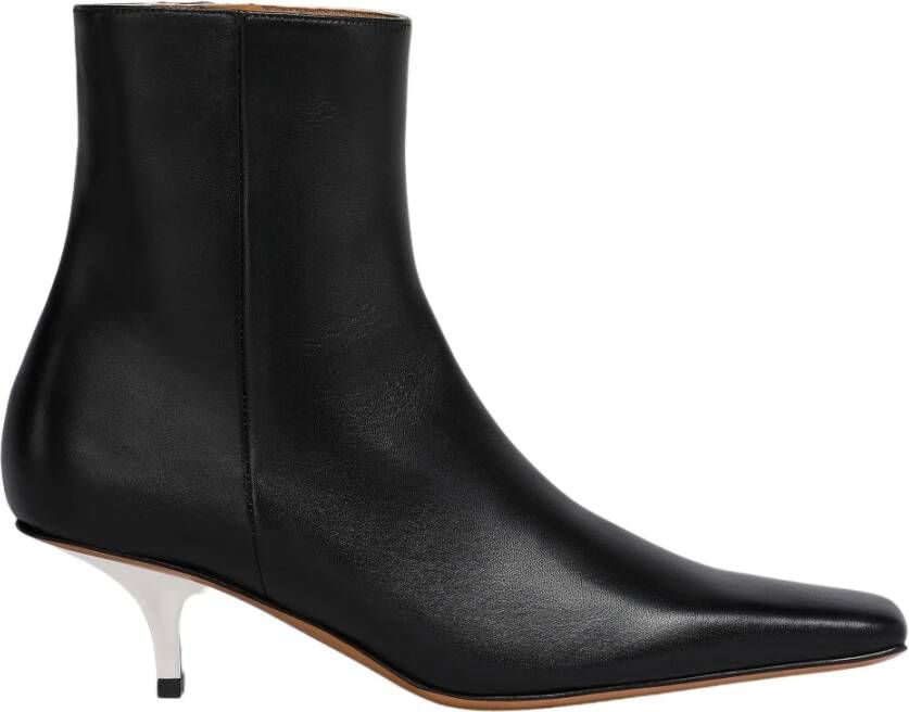 Marni Zilveren Stiletto Hak Leren Laarzen Black Dames