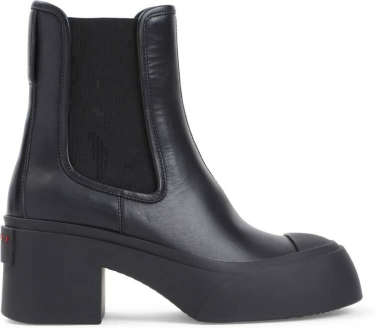 Marni Zwarte Enkellaarsjes met 6cm Hak Black Dames