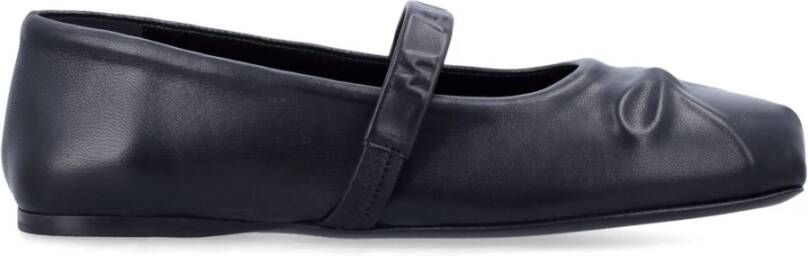 Marni Zwarte Gesloten Neus Leren Mary Jane Schoenen Black Dames