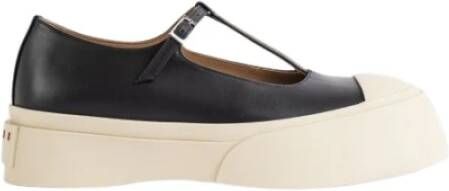 Marni Zwarte leren band sneakers Black Dames