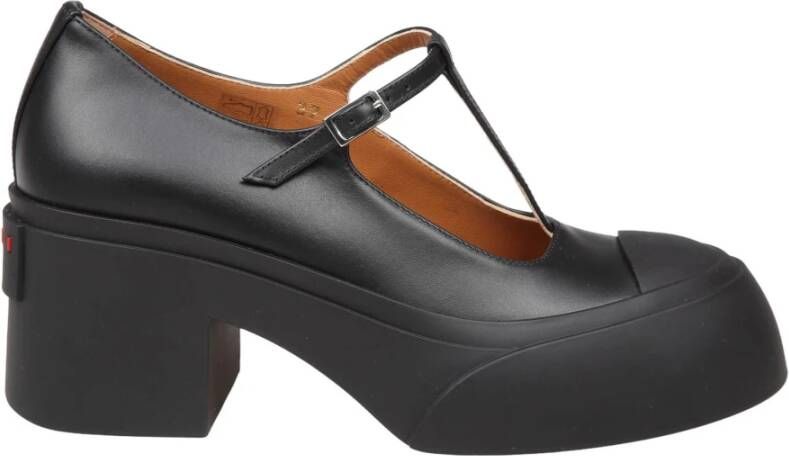 Marni Zwarte leren Mary Jane Platform Sneakers Black Dames