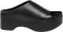 Marni Zwarte Leren Pantoffels Elegante Stijl Black Dames - Thumbnail 1