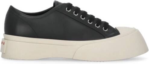 Marni Zwarte Leren Sneakers met Contrasterende Details Black Dames