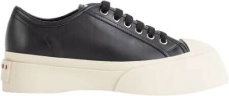 Marni Zwarte leren veterschoenen Black Dames