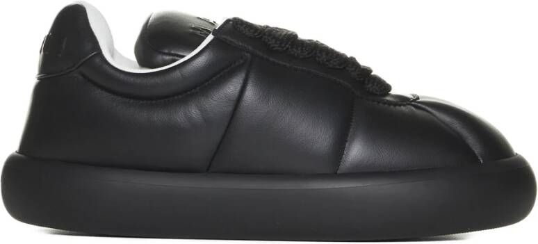 Marni Zwarte Leren Veterschoenen Black Heren