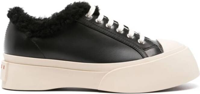 Marni Zwarte Sneakers met Faux-Shearling Voering Black Dames