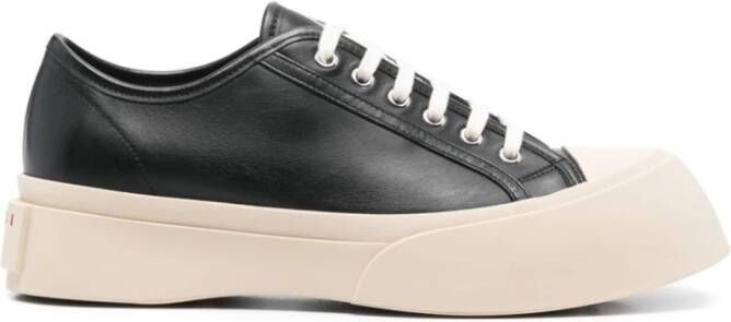 Marni Zwarte Sneakers met Logo Applicatie Black Heren