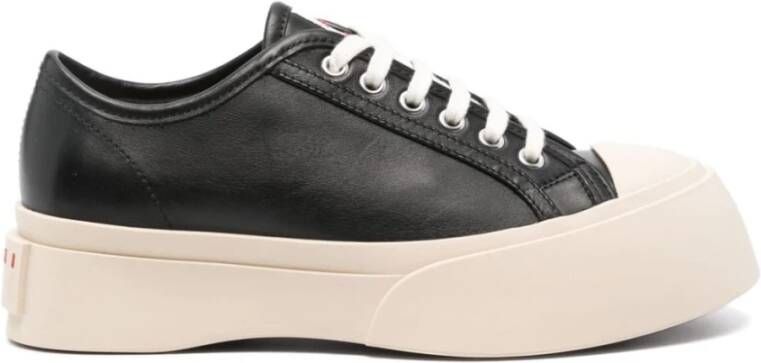 Marni Low-Top Sneakers Laced Up Sneakers Leather Black in zwart