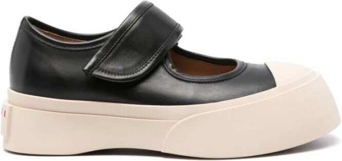 Marni Gestructureerde leren Mary Jane sneakers Black Dames