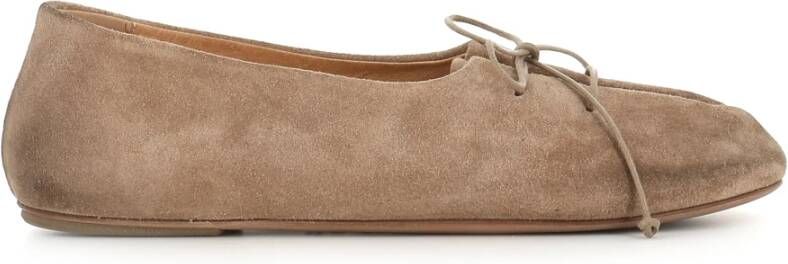 Marsell Bruine Suède Ballerina Platte Schoenen Brown Dames