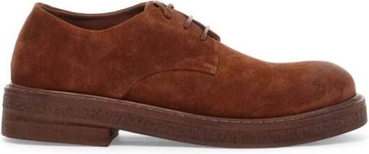 Marsell Chunky Toe Suède Derby Schoenen Brown Dames