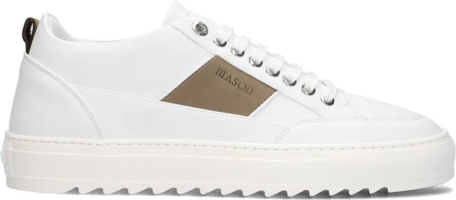 Mason Garments Sportieve Witte Leren Sneakers White Heren