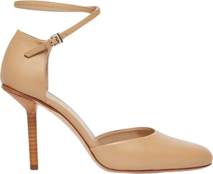 Max Mara Beige Leren Mary Jane Sandalen Beige Dames