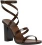 Max Mara Blokhak Leren Sandalen Brown Dames - Thumbnail 1