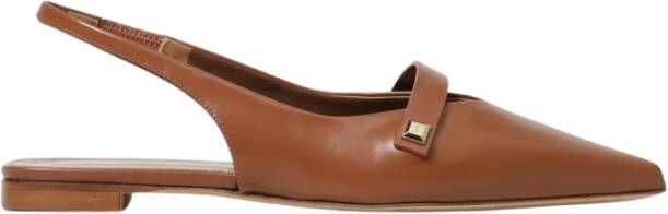 Max Mara Elegante Leren Sling-back Hakken Brown Dames