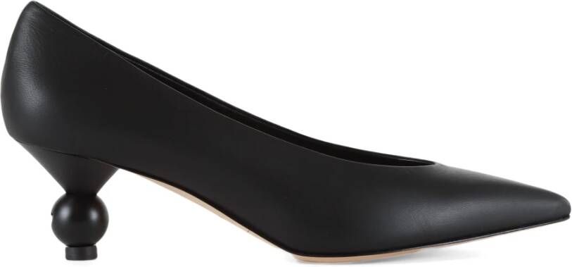 Max Mara Italiaanse leren lage hak pumps Black Dames