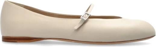 Max Mara Leren balletflats Beige Dames