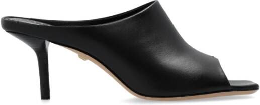 Max Mara Leren muilen Black Dames