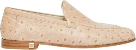 Max Mara Springloafer Mocassins Vogelpatroon Leer Beige Dames