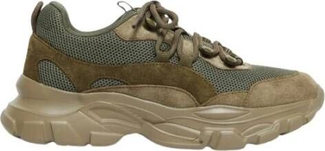 Max Mara Weekend Fluweel kalfsleren sneaker Brown Dames