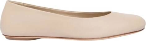 Max Mara Weekend Luxe Leren Ballerina Flats Beige Dames