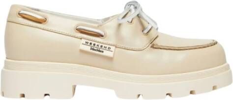 Max Mara Weekend Nautische leren mocassins Beige Dames