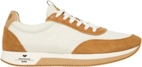 Max Mara Weekend Stijlvolle stoffen en suède sneakers Beige Dames