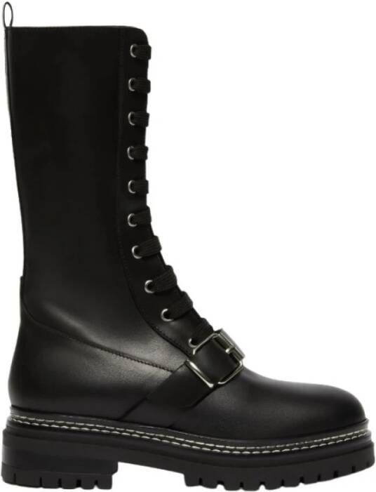 Max Mara Weekend Zwarte Combat Veterlaarzen Black Dames