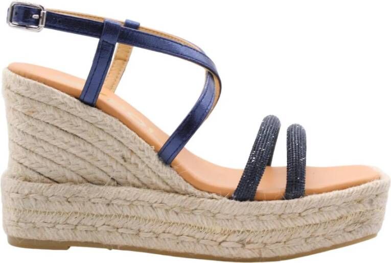 Maypol Stijlvolle Wedge Sandalen Blue Dames