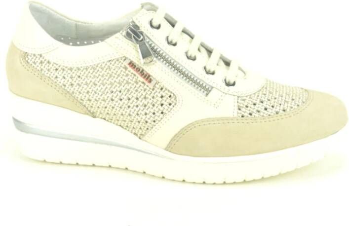 mephisto Beige en Goudgeperforeerde SpieZ Schoenen Beige Dames