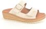 Mephisto Beige Instap Sandalen met Velcro Straps Beige Dames - Thumbnail 1