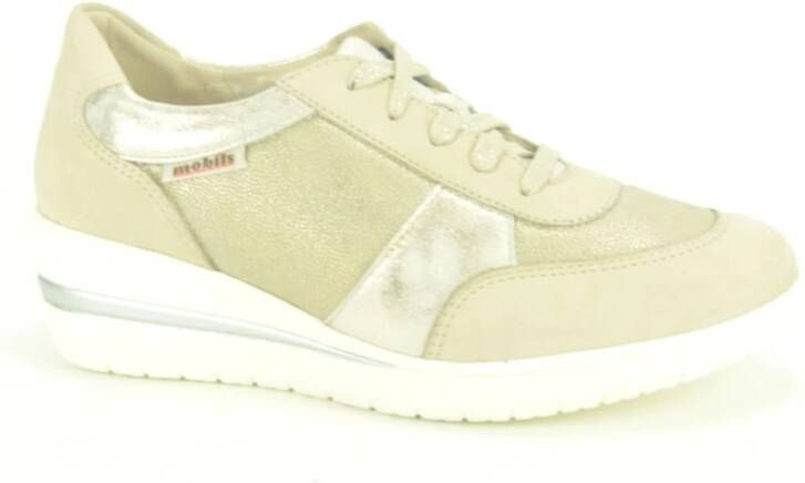 Mephisto Beige Goud Stretch Sneakers Beige Dames