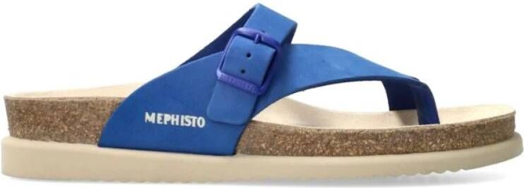 Mephisto Blauwe Dames Slide Sandaal Helen Blue Dames