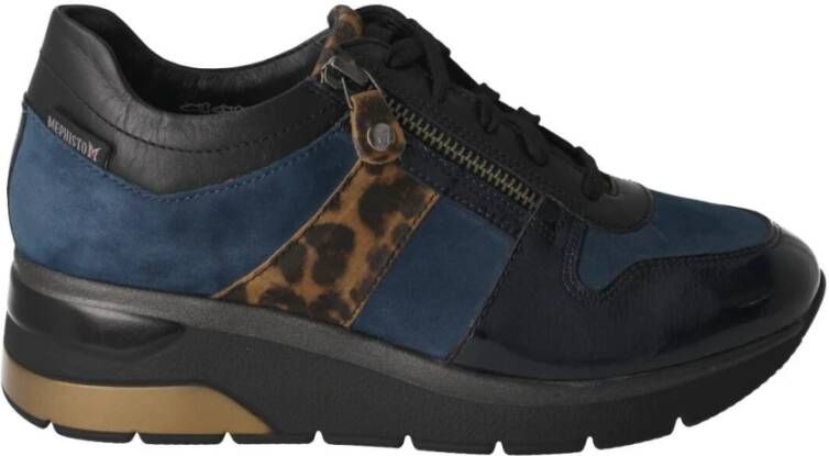 Mephisto Blauwe Leren Dames Elisia Sneakers Blue Dames