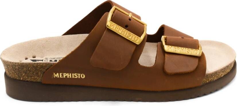 mephisto Bruine Sandalen met Leren Voering en Rubberen Zool Brown Dames