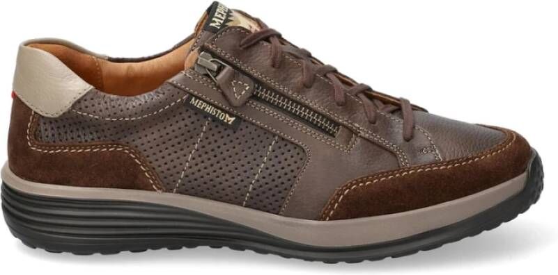 mephisto Bruine vetersneaker voor heren Brown Heren