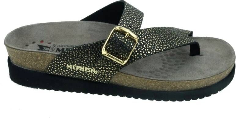 mephisto Comfort Teenslipper Donker Goud Multicolor Dames