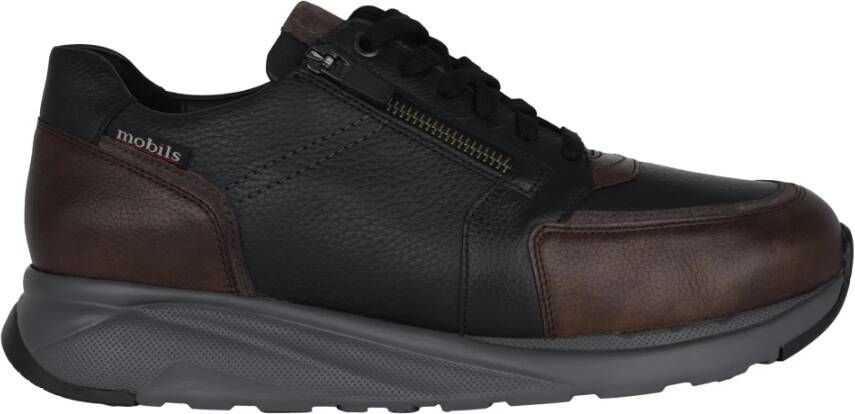 mephisto Ergonomische Brede Sneakers Donkerbruin Brown Heren