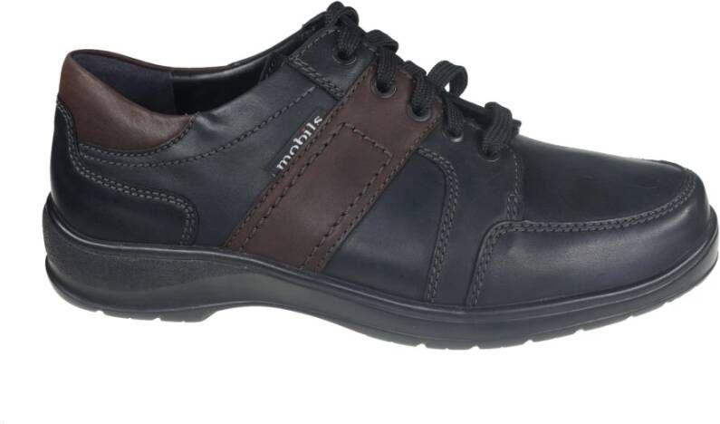 mephisto Ergonomische Brede Veterschoenen Zwart Black Heren