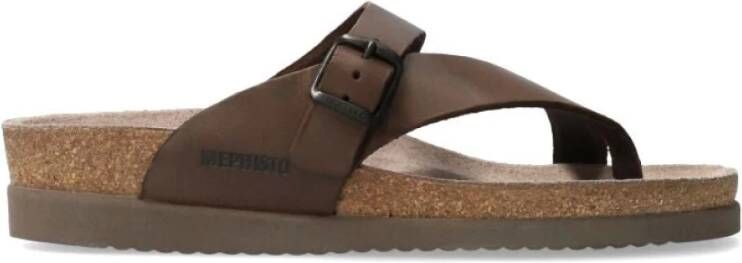 mephisto Flat Sandals Bruin Dames