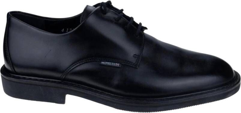 mephisto Handgemaakte Veterschoen voor Heren Black Heren